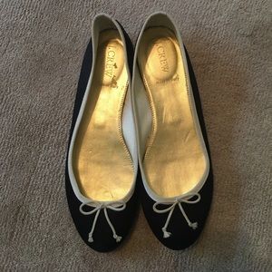 J. Crew Black Satin Ballet Flats