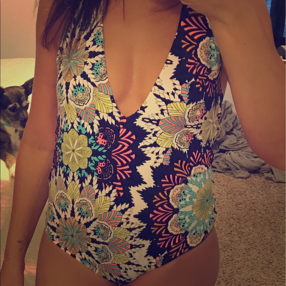H&M plunging halter one piece