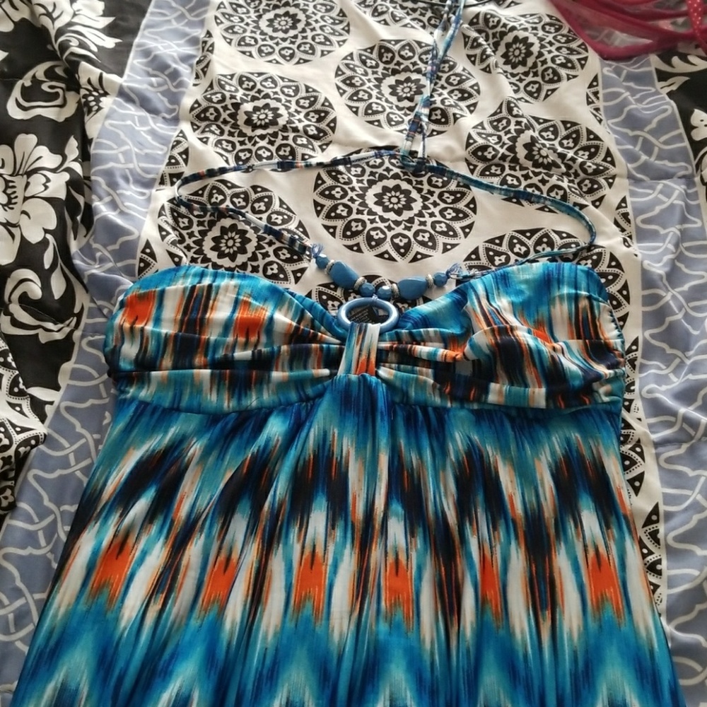 Strapless necktie sundress