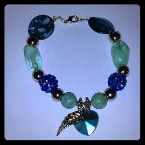 Turquoise leafy heart bracelet