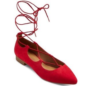 Target Black Lace-Up Flats Size 7