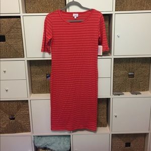 LulaRoe Julia size Small Reddish/Pink stripes