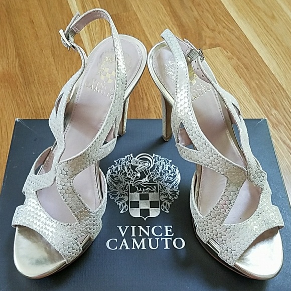 Vince Camuto Metal Dust Strappy Sandal Heels - Picture 3 of 8