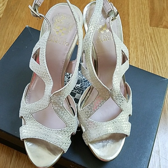 Vince Camuto Metal Dust Strappy Sandal Heels - Picture 4 of 8