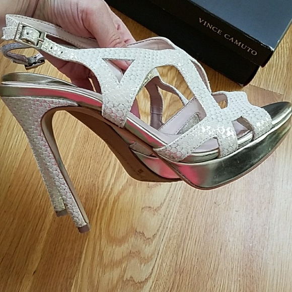 Vince Camuto Metal Dust Strappy Sandal Heels - Picture 8 of 8
