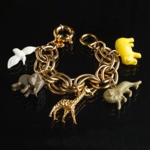 Rare JCrew Enamel Safari Charm Bracelet