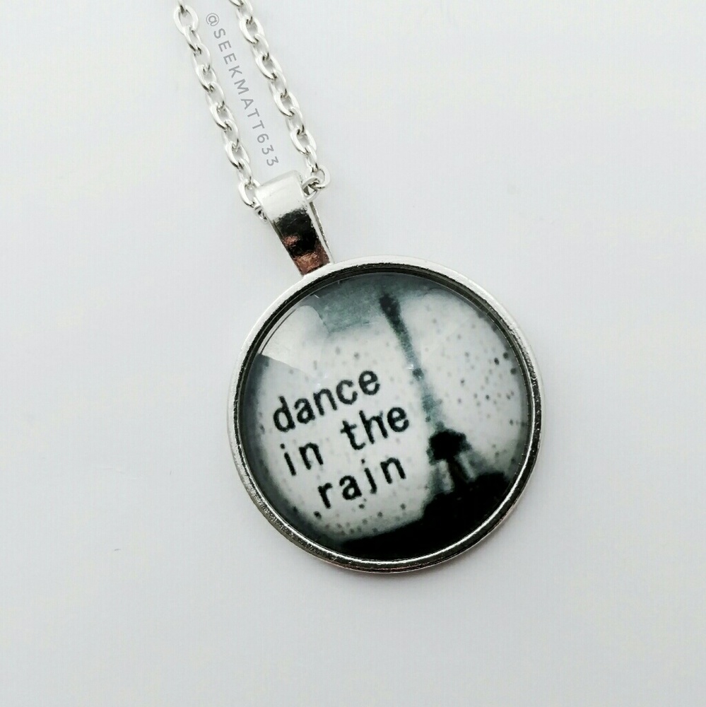 Dance in the Rain Silver Glass Necklace