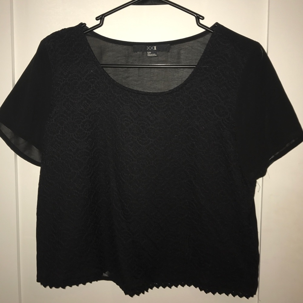 Black lace tee