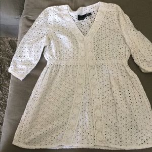 White eyelet beach cover up