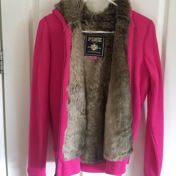PINK Victoria's Secret Jackets & Coats Victorias Secret Pink Faux Fur