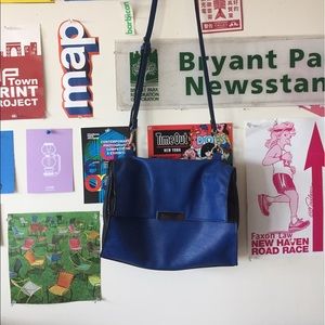 Zara bright blue foldover crossbody