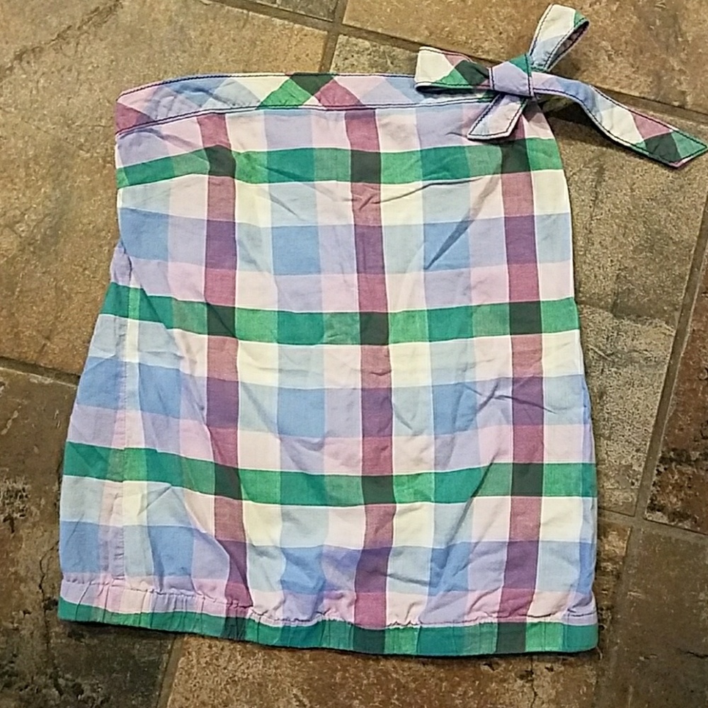 Plaid American Eagle Strapless cotton top