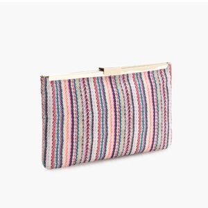 NWT J.Crew Woven striped clutch