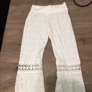 Solitaire Swim Crocheted Cover Up Pants Medium