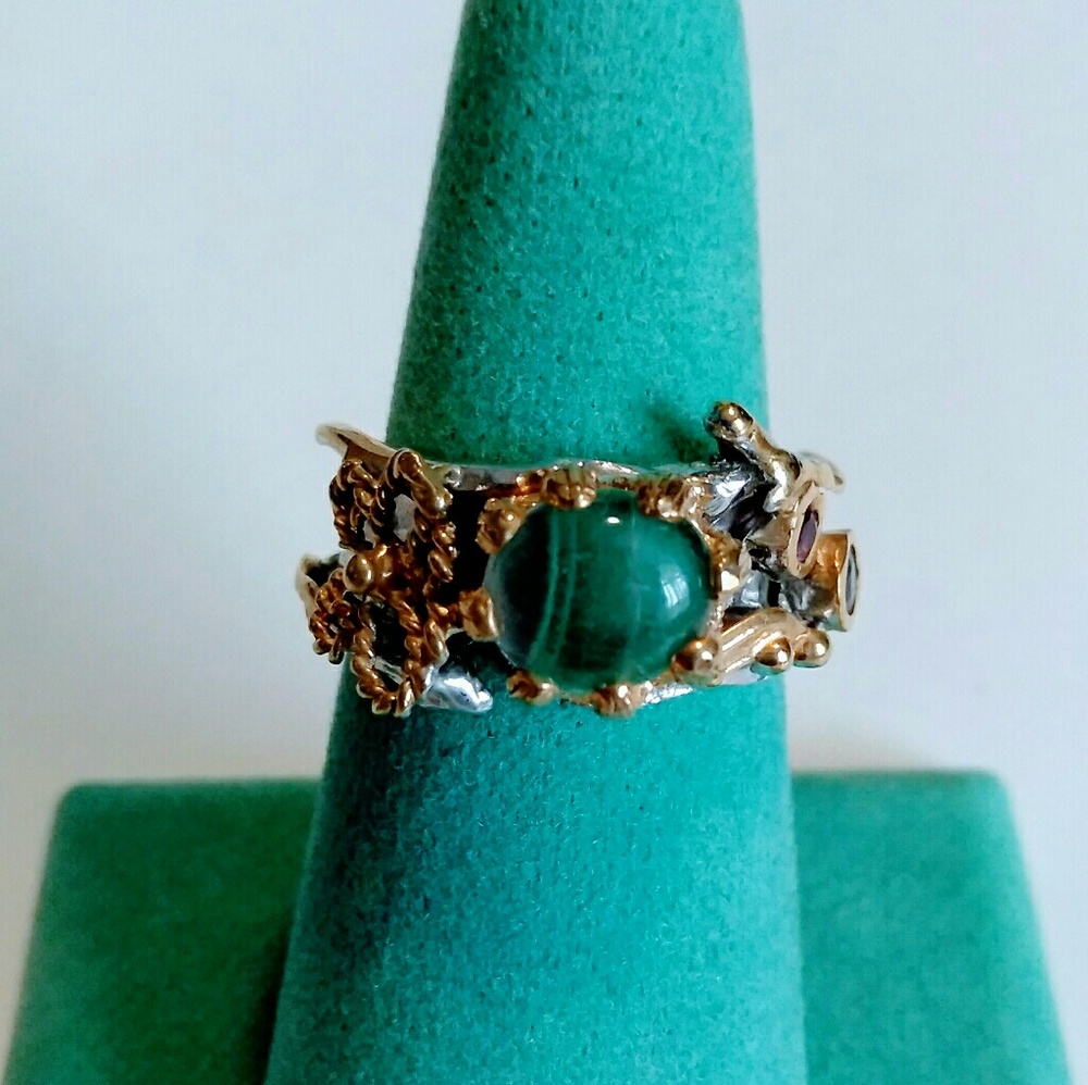NWT Fluorite Amethyst Ring Sterling Silver