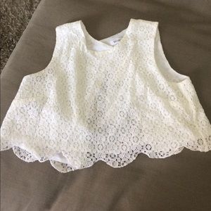 White lace mini tank
