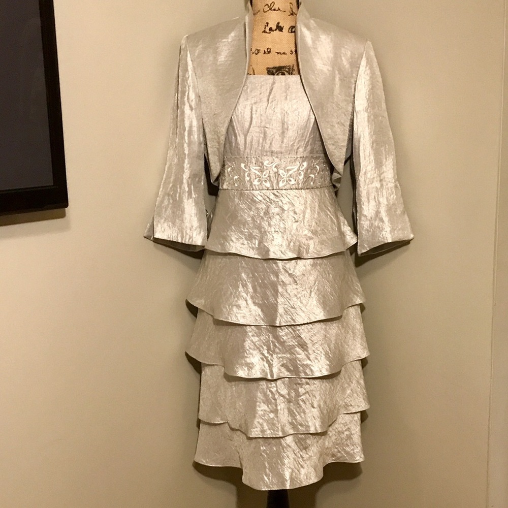R&M RICHARDS 2-PC Jacket & Dress 24" Length Sz 10