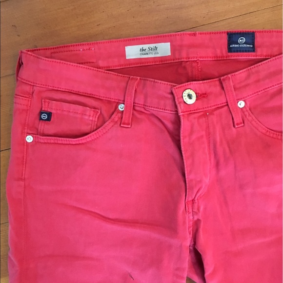 AG "the Stilt" Cigarette Leg red jeans, size 26R! - Picture 4 of 4
