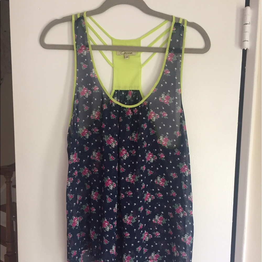 Floaty semi-sheer tank