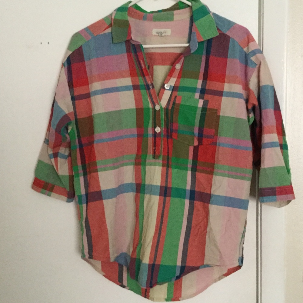 Aerie plaid top