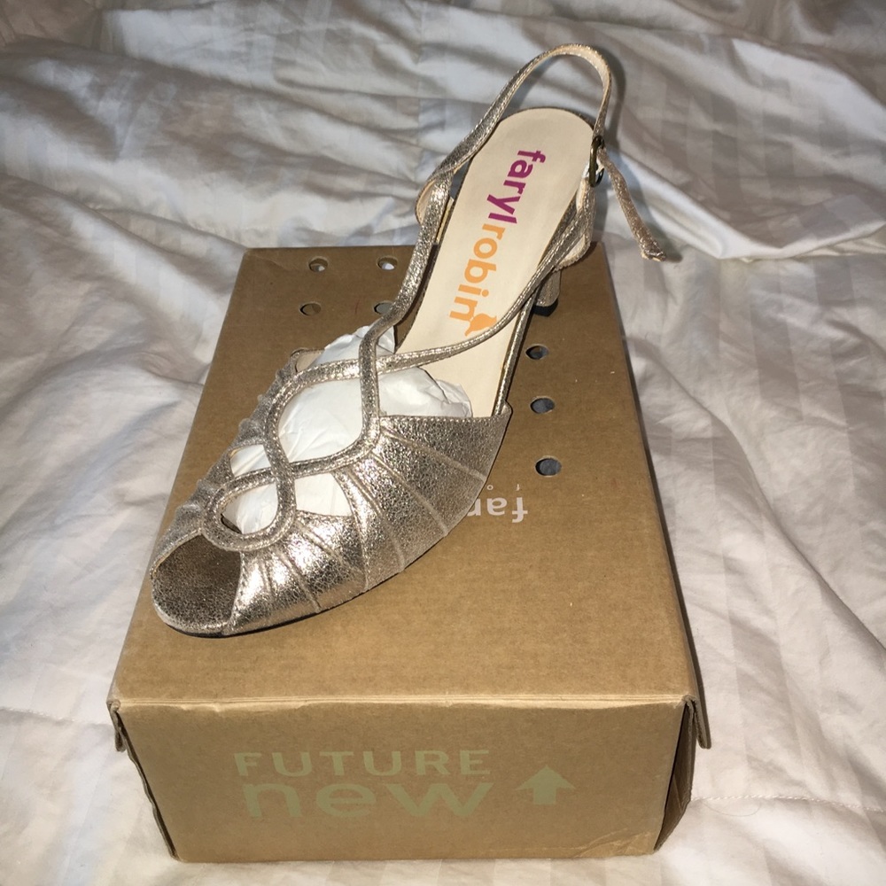 Faryl Robin heels. Worn once. Size 9 champagne