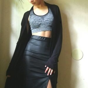 Versatile black and grey sports bra