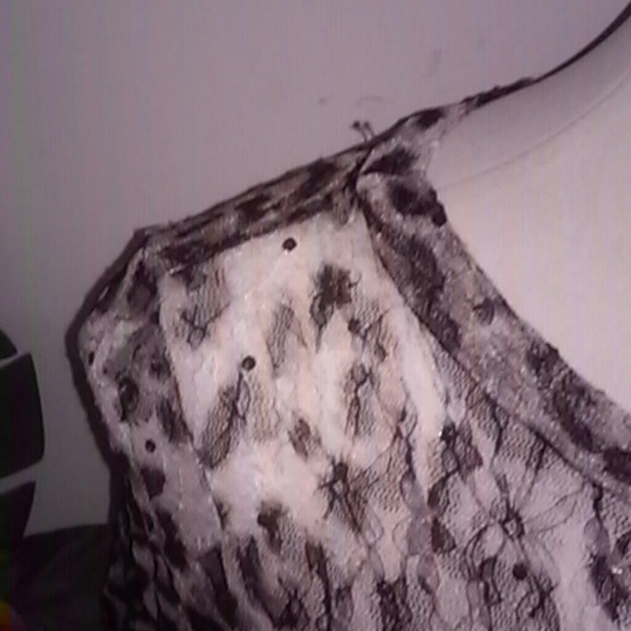 NWOT Allen B Stretchy Lace Leopard Print Top - Picture 2 of 5
