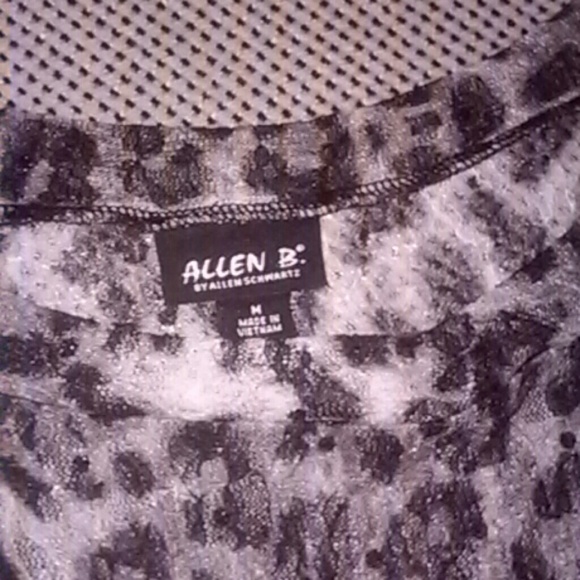 NWOT Allen B Stretchy Lace Leopard Print Top - Picture 5 of 5