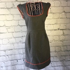 French Connection Dress Gray Orange Sheath Sz 2