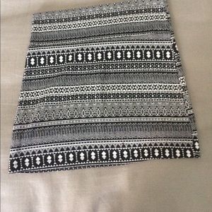 Black and white mini skirt