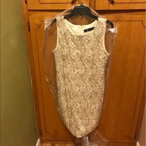 NWT Leslie Fay Gold & Cream Dress