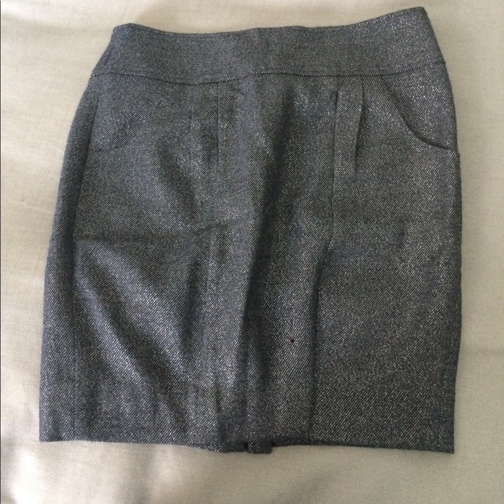 Black and silver pencil skirt