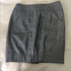 Black and silver pencil skirt