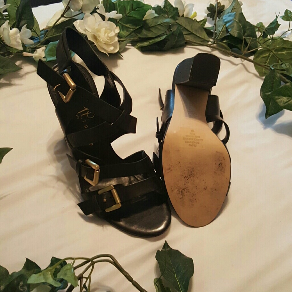 Ivanka Trump Black Stacked Heels, 5 inch heel