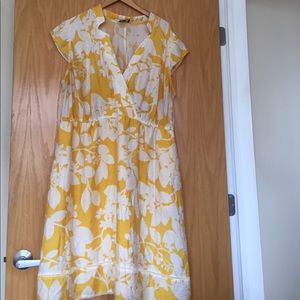 Yellow and white dress