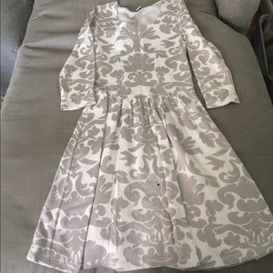 Gray and white dress