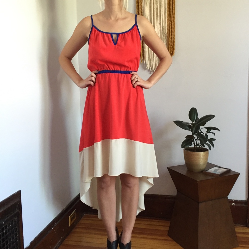 Willow & Clay | Colorblock Asymmetrical Hem Dress