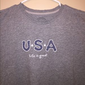 Life Is Good USA Grey T-Shirt