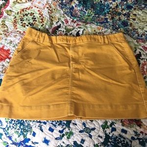Mustard yellow cord mini skirt