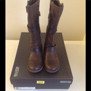 Kenneth Cole brown leather riding boots sz 13.5