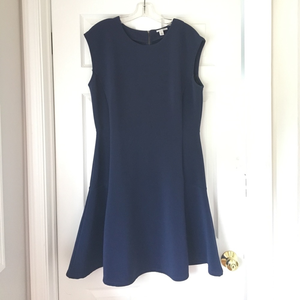 Halogen Knit Fit & Flare Dress Navy XL