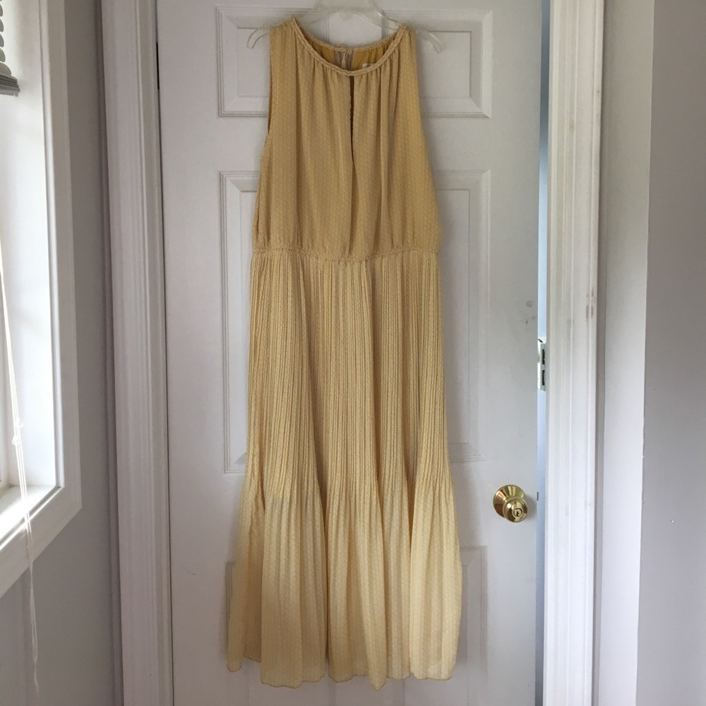 Maison Jules Yellow Pleated Dress XXL