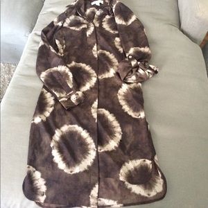 Brown Tie Dye Long sleeve dress