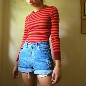 Grunge orange striped shirt
