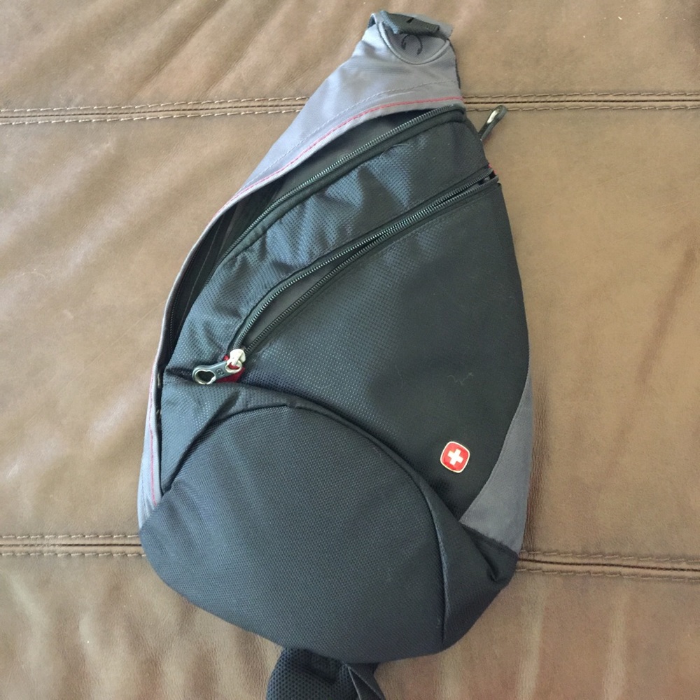 Swiss Black and Grey Cross Body Utility Bag