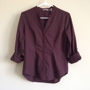 Dockers Burgundy & Brown Convertible Shirt