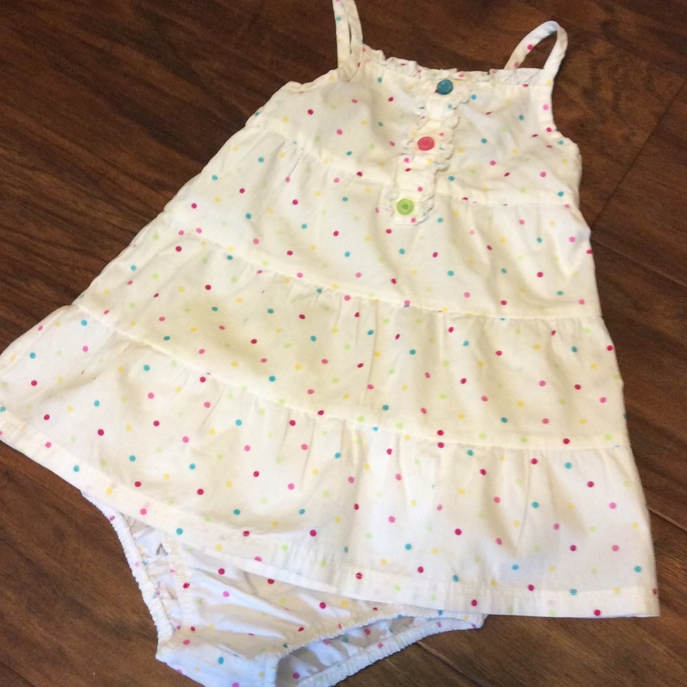 6-9m Baby Girl Polka Dot Dress&Bloomers