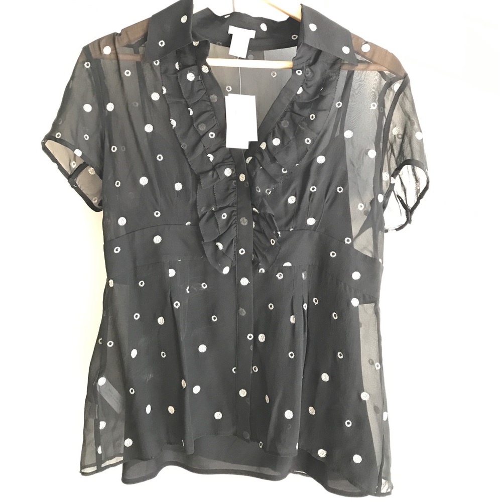 Ann Taylor | Ruffle Dot Top