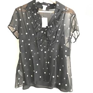 Ann Taylor | Ruffle Dot Top