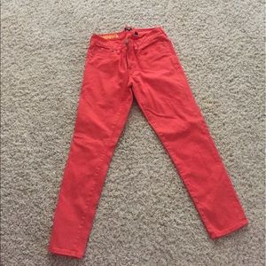 Red J. Crew toothpick jeans
